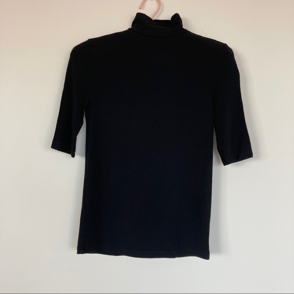 Two black turtle necks - long and short sleeve